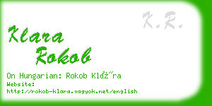 klara rokob business card